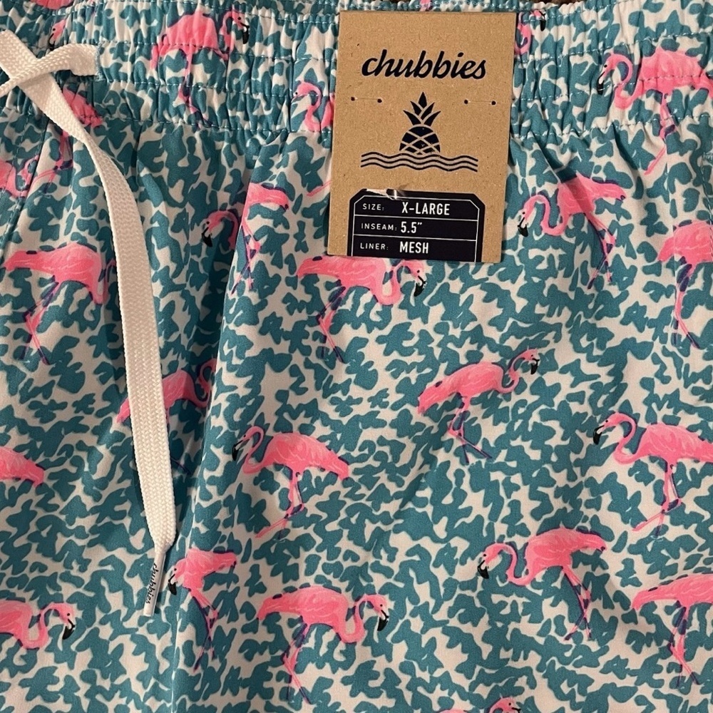 Chubbies Men’s Size XL Domingos Are For Flamingos 5.5” Classic Swim Trunk NWT - Picture 3 of 5